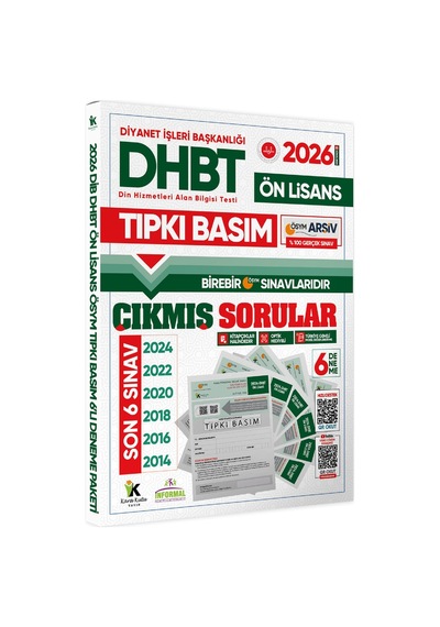 2026 Kpss-dhbt Ön Lisans ÖSYM Çıkmış Soru Tıpkı Basım 6lı Kitapçık Türkiye Geneli Deneme Paketi