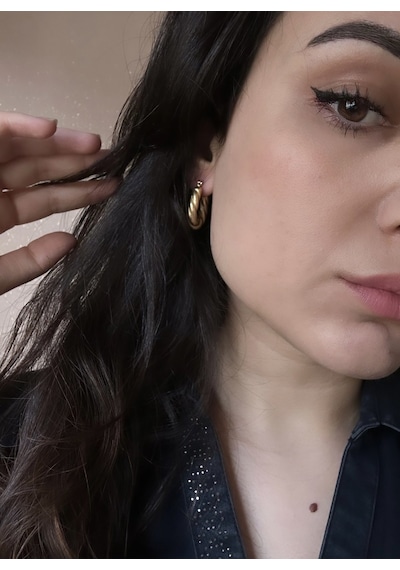 Kadın Çelik Vintage Burgu Detaylı Halka Küpe Çok Renkli