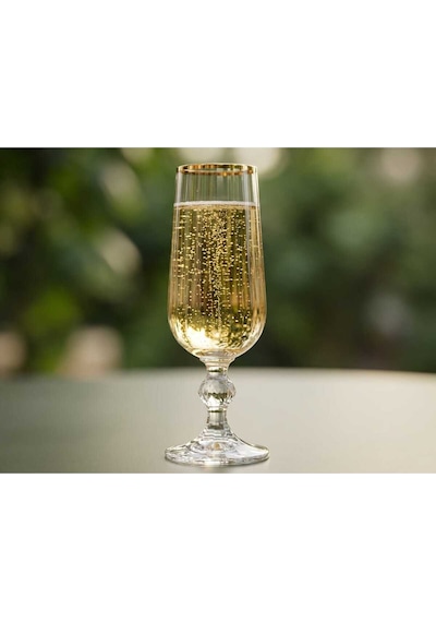 Çnr Home Collection Bohemia Kristal Optik Kadeh Seti 6 'lı Gerçek Altin Yaldiz Ağizli Şik Cam Kadeh Gold