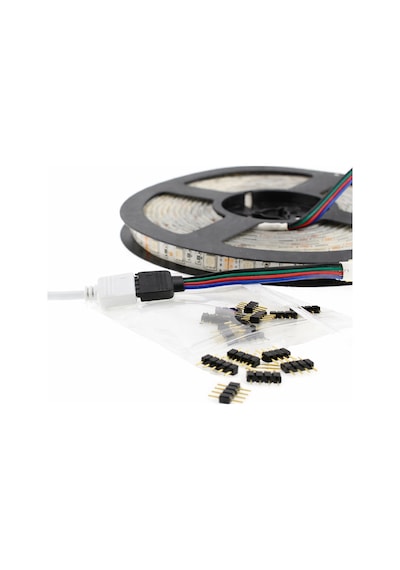 Rgb Led Konnektör 4 Pin Erkek Rgb Led Şerit Birleştirme Ucu Erkek Jumper İğne Konnektör Siyah Çok Renkli