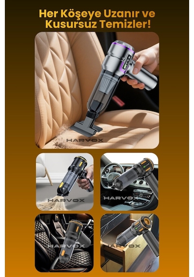Harvox Professional 18000pa Fırçasız Motorlu Şarjlı Araç Süpürgesi - Sarı