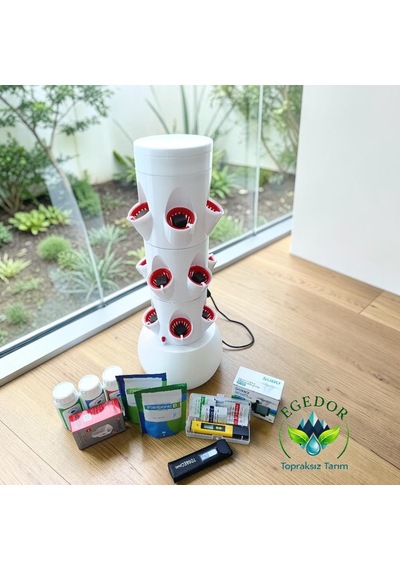 Egedor 15li Büyük Hidroponik Yetiştirme Sistemi Yeni Sistem, Modüler Topraksız Tarım Sistemi 7 Lt Full Set