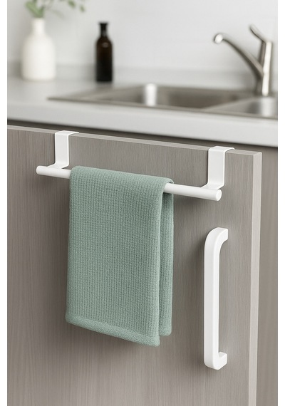 Beyaz Metal Dolap Üstü Askı Mutfak & Banyo İçin Pratik Havlu Ve Bez Askısı Metal Beyaz Tr Diğer