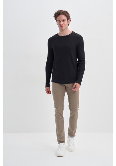Cazador 51640 Erkek Bisiklet Yaka Sweatshirt Siyah