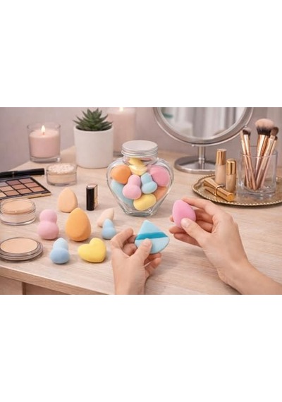 Tr 10 Adet Profesyonel Makyaj Süngeri Seti,fondöten, Kapatıcı, Kontür Ve Allık İçin Beauty Blender Süngerleri,