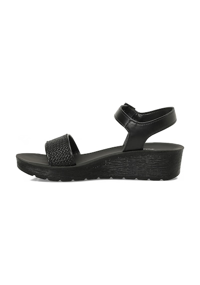 Polaris 409064.z6fx Siyah Kadın Dolgu Topuk Sandalet 000000000102251880 Siyah