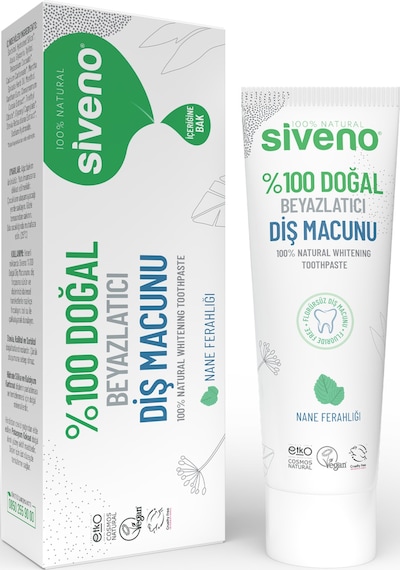 Siveno %100 Doğal Diş Macunu Beyazlatıcı Nane Ferahlığı Florürsüz 65 G