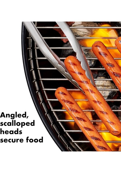 Good Grips Paslanmaz Çelik Uzun Barbekü Maşası, Dahili Şişe Açacaklı 47,5 Cm - Sosis, Sebze Ve