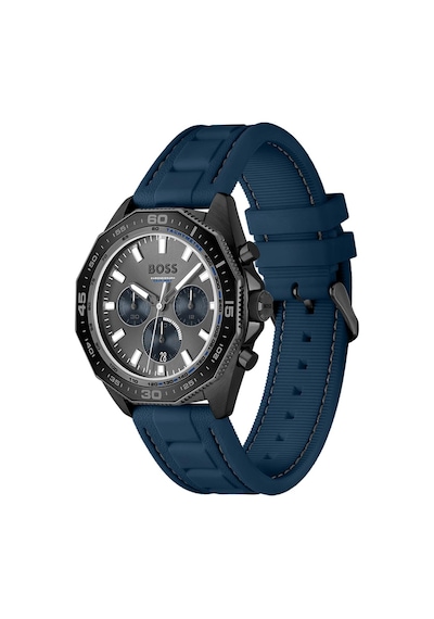 Hugo Boss HB1513972 Silikon Mavi Siyah Kadran 44 mm Erkek Kol Saati