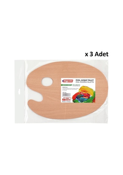 Bigpoint Ahşap Sanatsal Oval Palet 25x35cm X 3 Adet