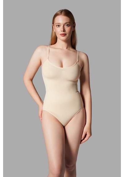 Fit Women 2 Beden Alt Tarafı Çıtçıtlı Zıbın Korse Seamless 9051 Ten