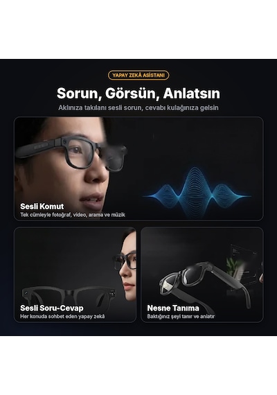 Aımb-g1 Max Akıllı Gözlük 8mp Kamera Aı Çeviri Bluetooth