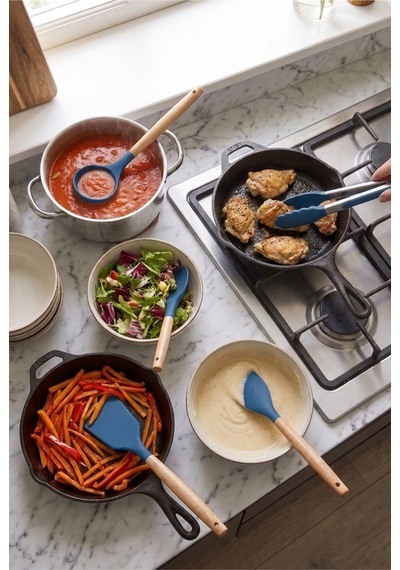 Bambu Saplı Mavi Silikon Mutfak Gereçleri Seti 5 Parça Yanmaz Yapışmaz Servis Seti Kepçe Spatula Kaşık Maşa Seti Silikon Mutfak Seti Mavi Mavi Bambu Saplı Mavi Silikon Mutfak Gereçleri Seti 5 Parça Yanmaz Yapışmaz Servis Seti Kepçe Spatula Kaşık Maşa Seti Silikon Mutfak Seti Mavi Mavi