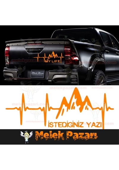 Nabız Atışı Dağ Istediğiniz Yazı Oto Sticker