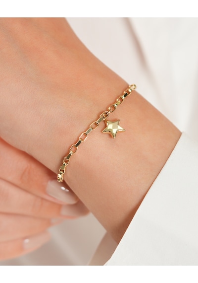 Debora Jewelry 14 Ayar Altın Sallantılı Yıldız Bileklik