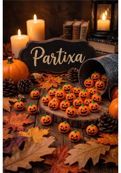 7'li Halloween Mini Balkabağı Figürü - Ev Ve Parti Dekorasyonu Cadılar Bayramı Süsü Çok Renkli