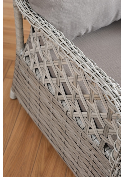 Duru 2 Kişilik Rattan Bahçe Balkon Mutfak Masa Takımı Gri