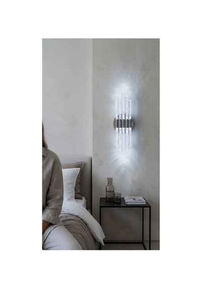 Bhbackhome Aura Medium 39 Cm Modern Tasarım Led Aplik - Duvar Lambası - Gümüş - Beyaz Led Gümüş Beyaz Led