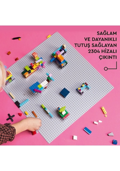 LEGO® Classic Gri Plaka 11024 - 4 Yaş ve Üzeri LEGO Severler için Açık Uçlu Yaratıcı Yapım Seti (1 Parça)