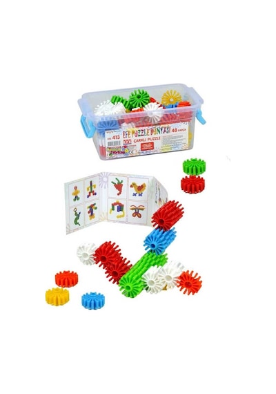 Efe Toys Eğitici 48 Parça Çarklı Puzzle Circle Puzzle Plastik Kut