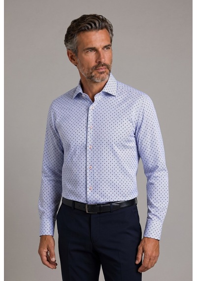 Bisse Mavi Regular Fit Cepsiz Uzun Yaka Gömlek Gmars261071 35