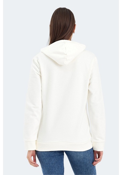 Slazenger Kathy In Kadın Kapüşonlu Ekru Sweatshirt Ekru