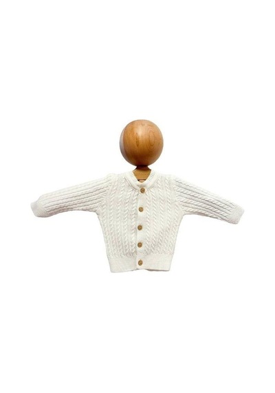 Cantoy Erkek Bebek Triko Düğmeli Hırka-15451 Krem