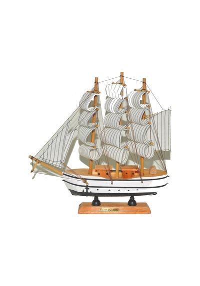 Monalisa Home 32 Cm Uzunlukta Ahşap Yelkenli Maket Gemi