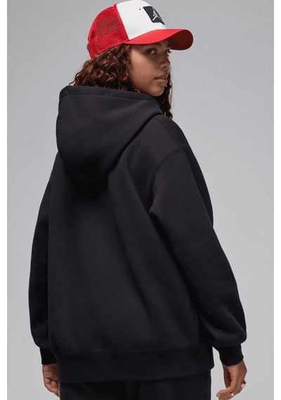 Nike Jordan Flight Fleece Po Loose Fit Womens Hoodie Kadın Kapüşonlu Sweatshirt Siyah Siyah