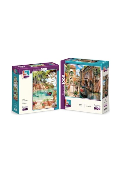 Venedik Ve Güne Merhaba İkili Set - 1000 + 500 Parça İkili Puzzle Seti