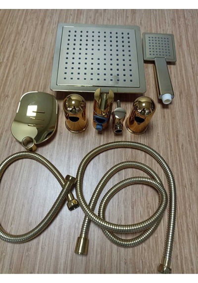 5 Li Sürgülü Robot Duş Takımı Gold Krom