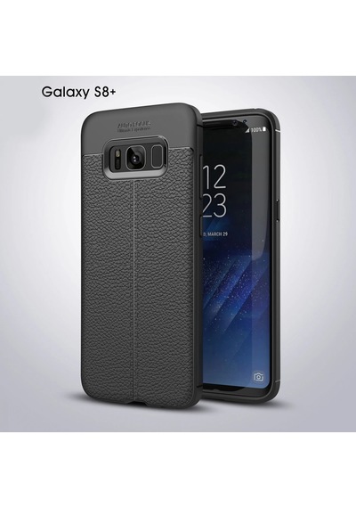 Ally Galaxy Uyumlu S8 Plus Litchi Tam Koruma Soft Silikon Kılıf- 5775 Siyah