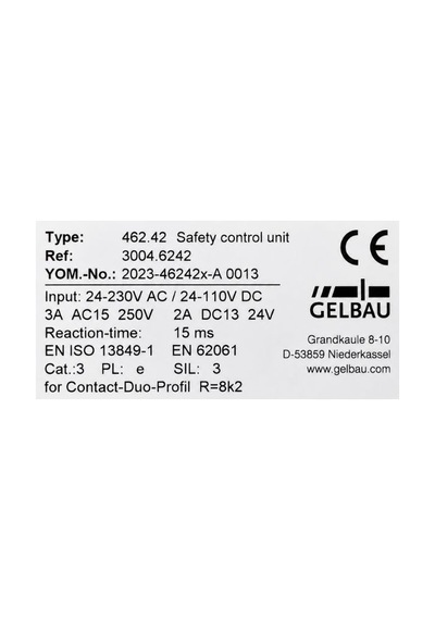 Gelbau 462.42 Güvenlik Rölesi 24-230v Ac/dc Safety Control Unit
