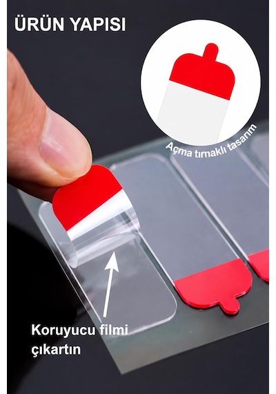 Çift Taraflı Bant 60 Parça Güçlü Yapışkanlı Kolay Açılır Montaj Bandı 18x50 Mm