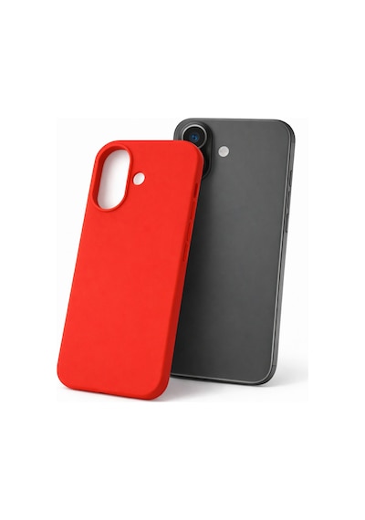 Apple Apple iPhone 17 Uyumlu Kılıf Renkli Lansman İçi Kadife Yumuşak Kamera Yükseltili Silikon Kırmızı