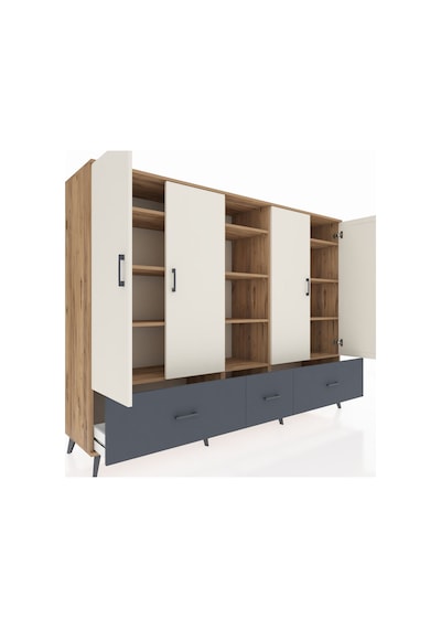 Hyperion Dolap 12 Raflı 3 Çekmeceli 4 Kapaklı 220x44x163 Çam-ayta Çam-aytaşı/antrasit Hyperion Dolap 12 Raflı 3 Çekmeceli 4 Kapaklı 220x44x163 Çam-ayta Çam-aytaşı/antrasit