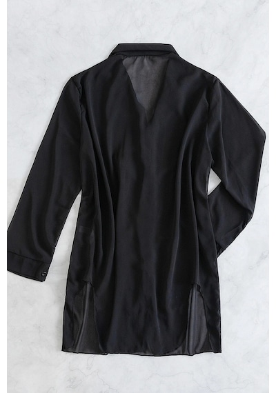 Angelsin Şifon Gömlek Plaj Elbisesi Pareo Kimono Kaftan 001