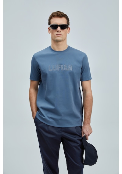 Lufian Erkek T Shirt 111020240 Koyu Mavi Koyu Mavi
