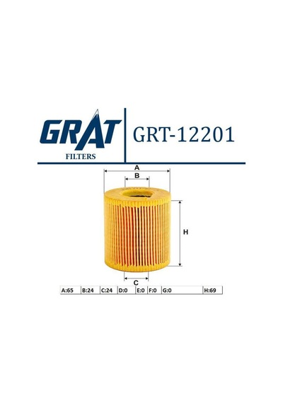 GRAT 12201 Yağ Filtresi Fiorino 04- Ducato III / 206 207 307 04- Partner Expert Boxer III / C4 Nemo Berlingo Yağ Filtresi 37877112