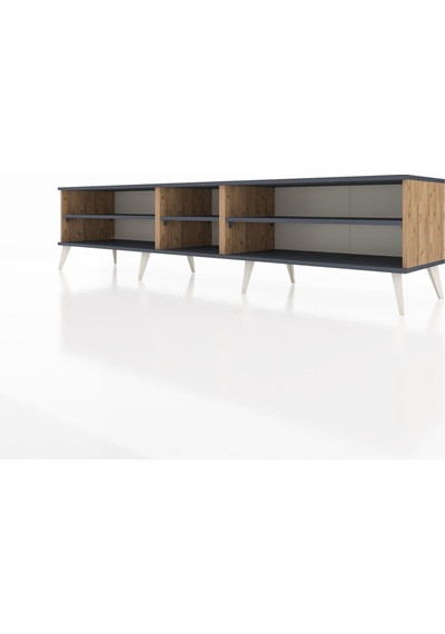 Hyperion Tv Ünitesi 3 Raflı 220x44x51 Çam-antrasit Antrasıt/antrasıt - Atlas Çam Hyperion Tv Ünitesi 3 Raflı 220x44x51 Çam-antrasit Antrasıt/antrasıt - Atlas Çam