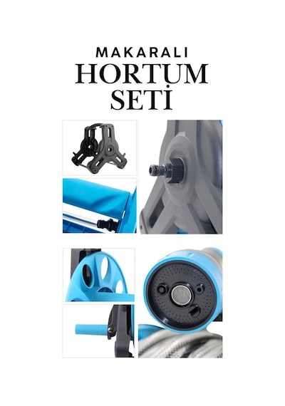 Makaralı Hortum Seti 20 Metre Bahçe Sulama Ve Araç Yıkama Seti 1/2 İnç Bahçe Ve Oto Yıkama Seti