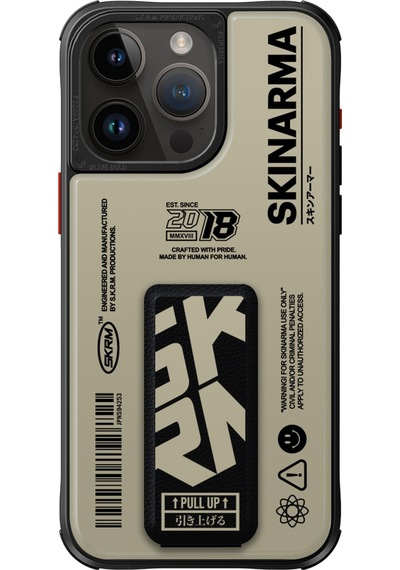 Apple Uyumlu iPhone 15 Pro Max Kılıf Skinarma Desenli Airbag Tasarımlı Standlı Spunk Kapak Koyu Yeşil Koyu Yeşil