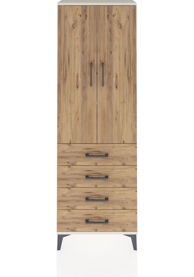 Arges Dolap 3 Raflı 4 Çekmeceli 2 Kapaklı 60x30x182 Aytaşı-çam Aytaşı
