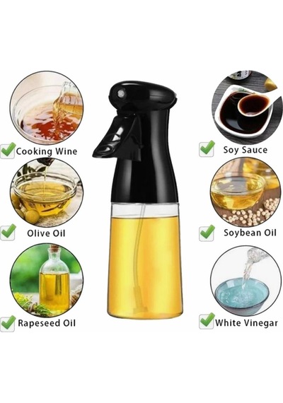 Petinka Cam Şişe Püskürtmeli Dağıtıcı Yağdanlık Limonluk Sirke Sosluk Spreyi Siyah