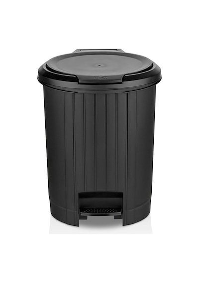 Tr 12 Litre Bas Aç Kapaklı Çöp Kovası - Click Kapak Pedallı Çöp Kovası Banyo Mutfak Çöp Kovası Siyah Diğer