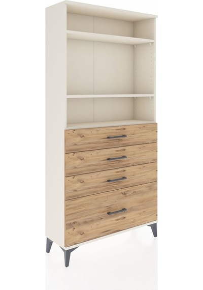 Arges Dolap 3 Raflı 4 Çekmeceli 88x30x182 Aytaşı-çam Aytaşı