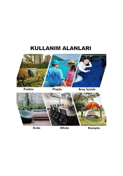 Şişme Araç Yatağı Arka Koltuk Ve Plaj Kamp İçin, Elektrikli Pompa Dahil Siyah