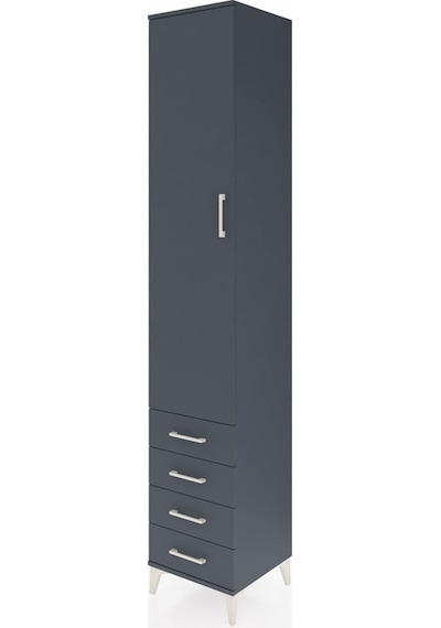 Hyperion Dolap 3 Raflı 4 Çekmeceli Tek Askılı 44x44x243 Antra... Antrasit