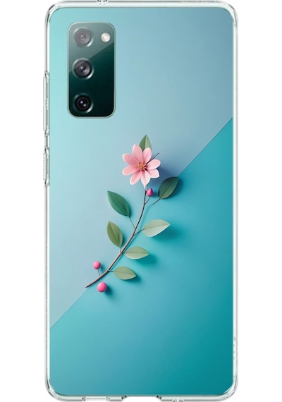 Samsung Galaxy S20 Fe Uyumlu Çiçeğin Pembesi Baskılı Silikon Kılıf Renkli