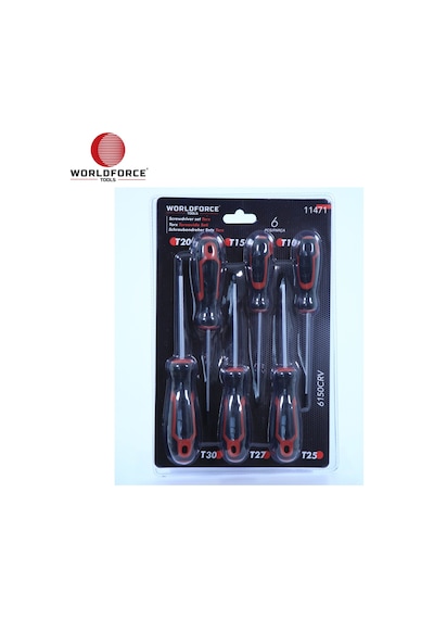 Worldforce 11471 6'lı 200 MM Torx Tornavida Seti S2 Çelik Profesyonel
Alet T10T15T20T25T27T30